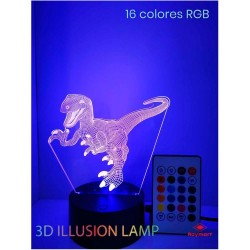 LAMPARA LED 3D NIGHT DINOSAURIO- NH389